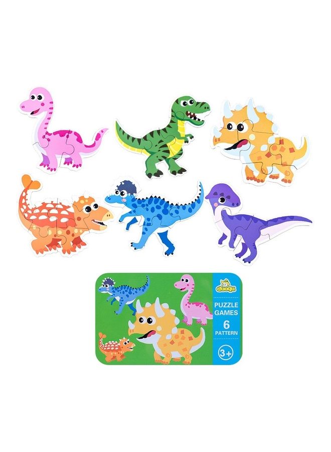 مجموعة أحجية قطع تركيب الصور بتصميم رسومات كرتونية من الخشب مكونة من 6 قطع - Image 1