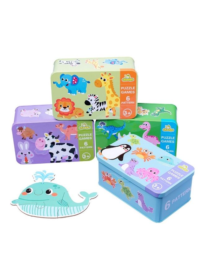 مجموعة أحجية قطع تركيب الصور بتصميم رسومات كرتونية من الخشب مكونة من 6 قطع - Image 3