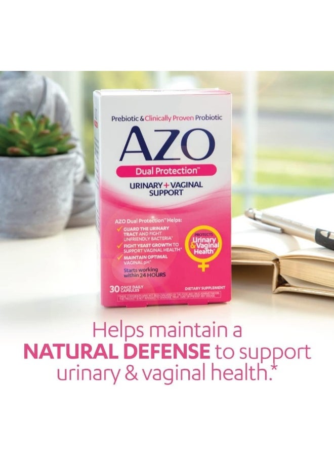 AZO Dual Protection | Urinary + Vaginal Support* | Prebiotic Plus Clinically Proven Women'S Probiotic | Starts Working Within 24 Hours | Non-Gmo | 30 Count  - Image 4