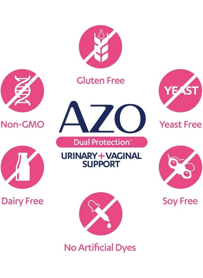 AZO - Dual Protection | Urinary + Vaginal Support* | Prebiotic Plus Clinically Proven Women'S Probiotic | Starts Working Within 24 Hours | Non-Gmo | 30 Count - Image 1