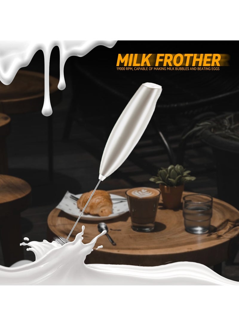 JoyousSto 2 in 1 Double Whisk Milk Frother Milk Frother for Coffee with Stand, Coffee Mixer, Handheld Foam Maker with Stainless Electric Whisk For Coffee, Cappuccino, Latte, Frappe, Matcha, Hot Chocolate - Image 2