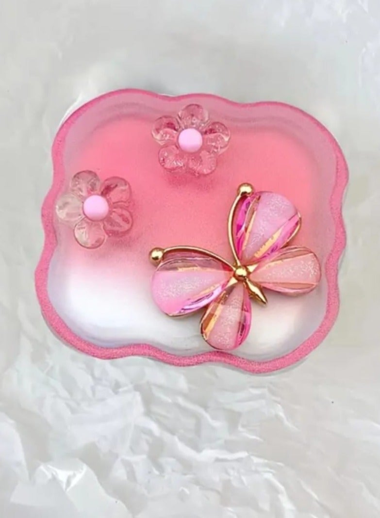 إيجيل غطاء شاحن وكابل بتصميم زهرة وفراشة جميلة لهاتف Iphone وواقي كابل الشاحن - Image 3