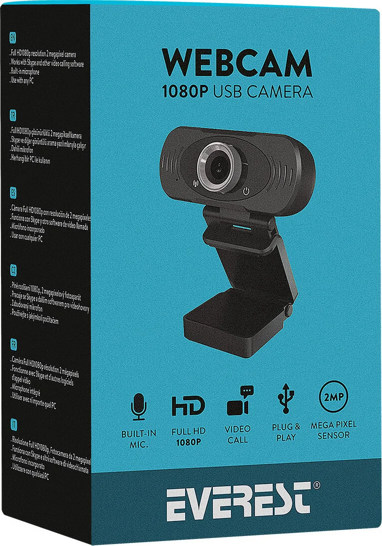 Everest Original SC-HD03 1080P Full HD Usb Metal Tripod Webcam Pc Camera with Gift