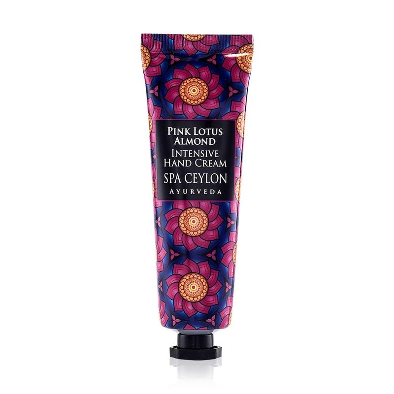 spa ceylon SPA CEYLON PINK LOTUS ALMOND Intensive Hand Cream | Natural Soothing Treatment | Hydrate | Vitamin Rich | Moisturize | Pink Lotus | 100% Vegetarian | Suitable for all skin types 