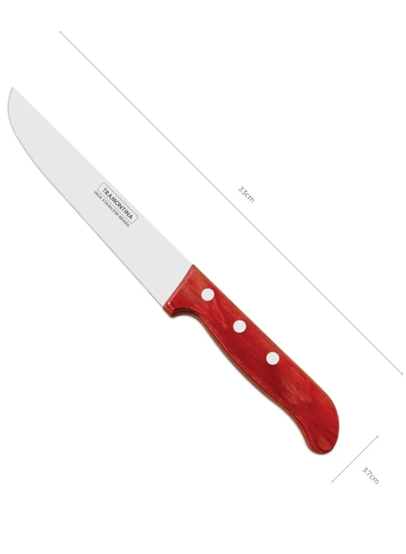 TRAMONTINA Tramontina Polywood 8 Inches Kitchen Knife With Stainless Steel Blade and Red Dishwasher Safe Treated Handle