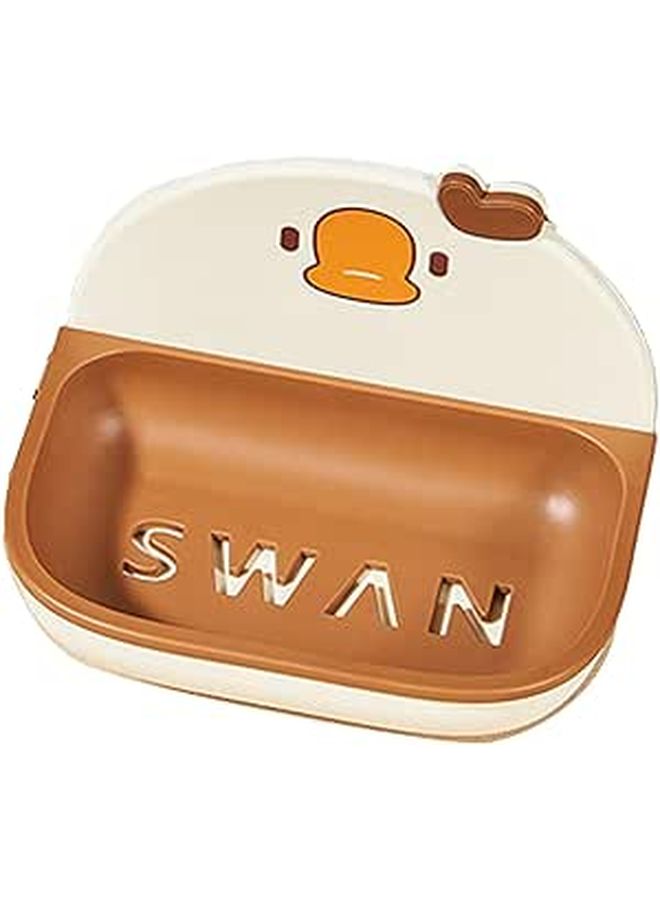 Cartoon Plastic Wall Mounted Soap Dish Holder Self Draining For Bathroom Kitchen - Image 1