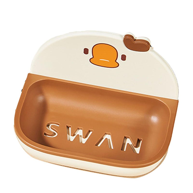 Cartoon Plastic Wall Mounted Soap Dish Holder Self Draining For Bathroom Kitchen - Image 2