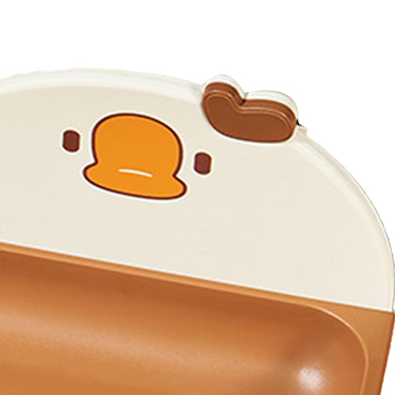 Cartoon Plastic Wall Mounted Soap Dish Holder Self Draining For Bathroom Kitchen - Image 4