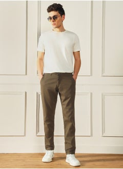 Dennis Lingo Forest Green Chinos for Men - Slim Fit, Trendy, 100% Cotton  - Image 1