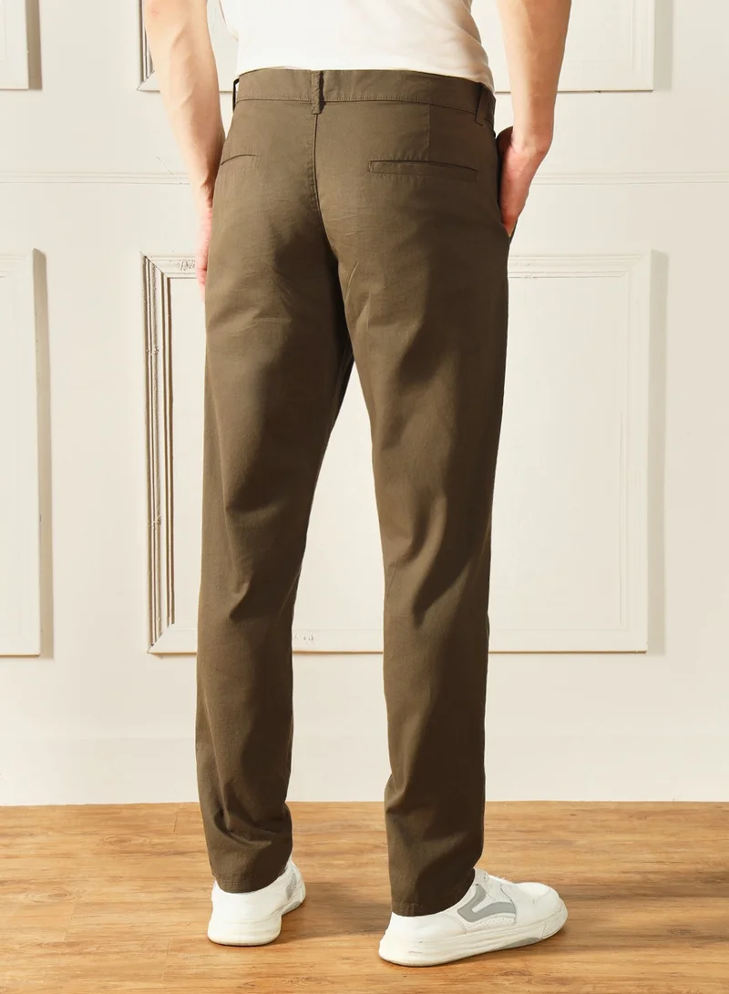Dennis Lingo Forest Green Chinos for Men - Slim Fit, Trendy, 100% Cotton