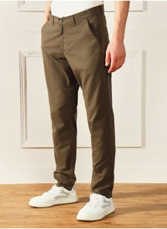 Dennis Lingo Forest Green Chinos for Men - Slim Fit, Trendy, 100% Cotton  - Image 3