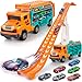 BainGesk Carrier Truck Toys for 3 4 5 6 Years Old Boys 28 Ft Race Track Transport Cars with 6 DieCast Metal Toy Cars Birthday Gifts Kids Age 35 Racing Toys Gifts for Toddlers - Image 2