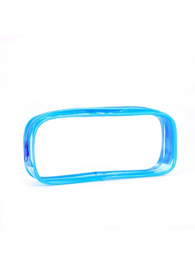 Storage Pencil Case Pen Bag Clear Case Marker Pouch Multifonction Organizer Box Transparent Case, Travel Makeup Bag/Office/College School/Gift for Adults Teen Girl Boy（blue、pink） - Image 5