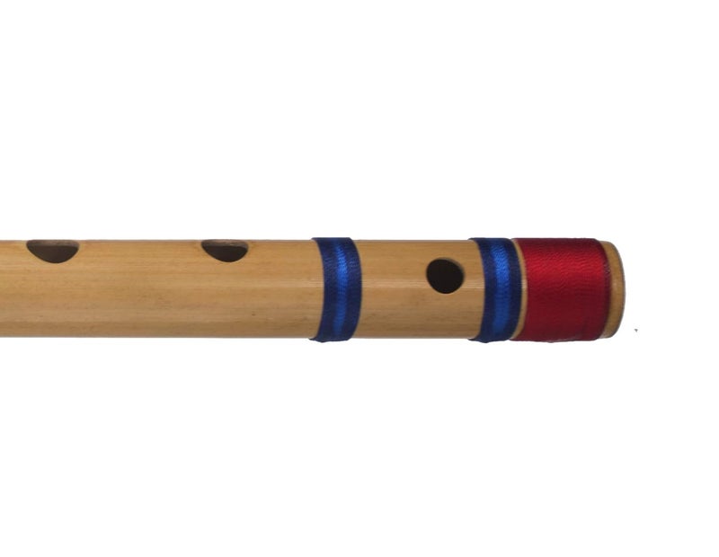 Kanha Flutes B Scale Natural Base Assam Bamboo Bansuri (Right Hand) Size 20 Inch Bansuri Right handed With Flute Cover - Image 4