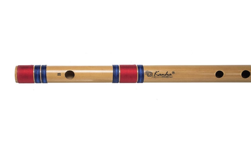 Kanha Flutes B Scale Natural Base Assam Bamboo Bansuri (Right Hand) Size 20 Inch Bansuri Right handed With Flute Cover - Image 2