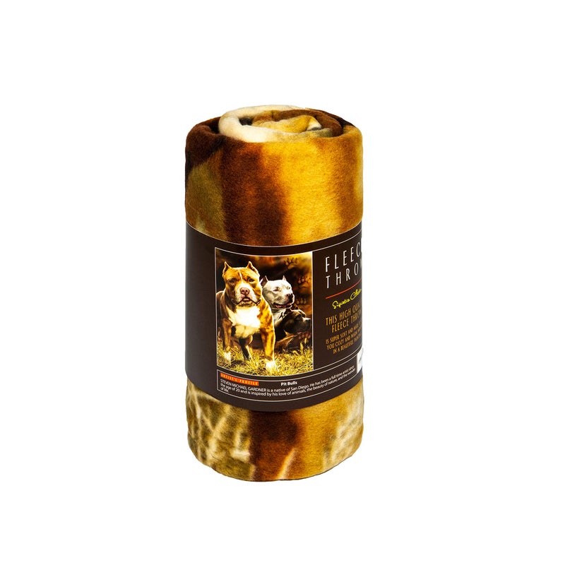 جيه بي آي JPI Fleece رمي بطانية - Pitbull - Faux Faux Fur Freece بطانية كبيرة 50 "" × 60 "" - لأسرّ - Image 3