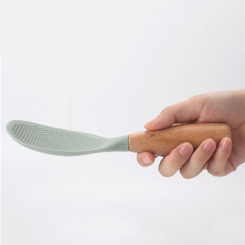 Zhuluck 2Pcs Standing Silicone Rice Spoon Paddle, Rice and Potato Servers,Household Rice Shovel Heat Resistant Anti-scalding Rice Scooper, Serving Spoons (Cream White) - Image 5