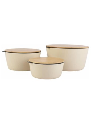Melamine Air Tight Storage Bowl Set With Lids 3 Piece Set Stock And Seal Wooden 1 x 550ML 1 x 1200 ML 1 x 2200ML Off White - pzsku/Z6BCD2E9575DD4238B933Z/45/_/1740321717/dd537c0b-c70e-473f-b14b-73a217cd1b99