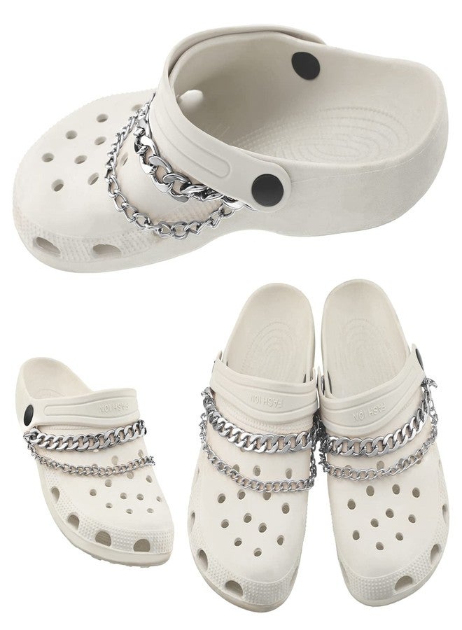 Juinte 4 Pieces Shoe Charms Chain Metal Shoe Chain Clog Sandals Shoe Chain Accessories Decorations for Girls Adult Women Shoes Present, Metal, shoe decoration, - Image 3