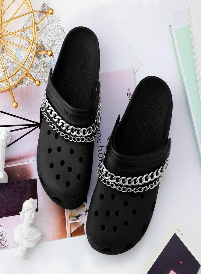 Juinte 4 Pieces Shoe Charms Chain Metal Shoe Chain Clog Sandals Shoe Chain Accessories Decorations for Girls Adult Women Shoes Present, Metal, shoe decoration, - Image 5