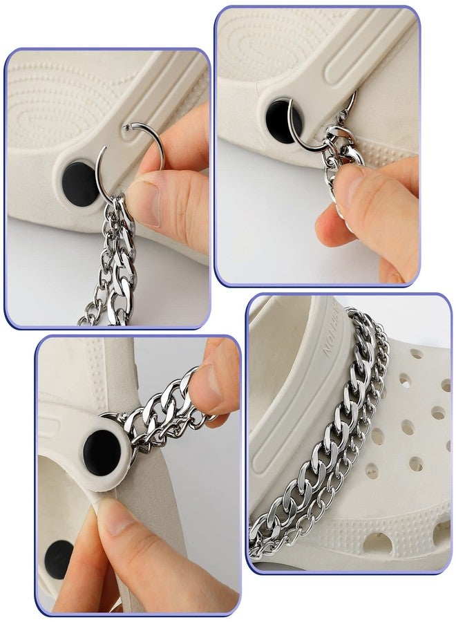 Juinte 4 Pieces Shoe Charms Chain Metal Shoe Chain Clog Sandals Shoe Chain Accessories Decorations for Girls Adult Women Shoes Present, Metal, shoe decoration, - Image 4