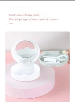 Generic Orthodontic Retainer Box & Case for Dentures, Magnetic Closure Hinged Lid, Portable Slim Night Guard Case, Easy to Clean Aligner Case, Color White & Grey  - Image 4