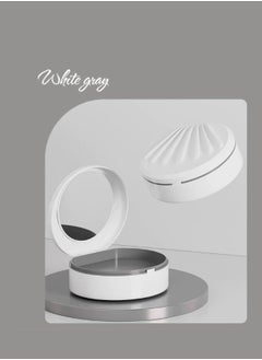 Generic Orthodontic Retainer Box & Case for Dentures, Magnetic Closure Hinged Lid, Portable Slim Night Guard Case, Easy to Clean Aligner Case, Color White & Grey  - Image 1