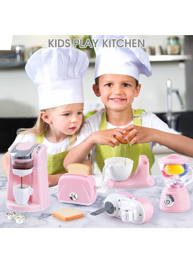 PLAY Kids Toy Kitchen Sets, Play Kitchen Accessories for Kids Ages 4-8 3-5, Kitchen Appliance Toys, Blender, Coffee Maker Machine, Mixer, Toaster, Pretend Play Toys for 4 Year Old Girls Toddlers 3-5  - Image 2