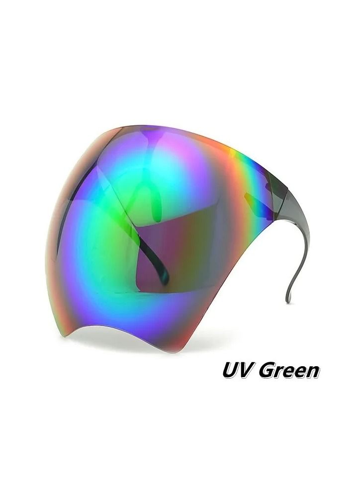 Generic 1-Piece High Quality Fashion Transparent HD Anti-Fog Sunglasses,Anti Droplet Dust-Proof Protect Full Face Covering Mask,Saliva-Proof Windproof Face Shield Sunglasses  - Image 1