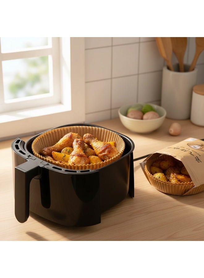 شفاء الحياة ورق دائري للفرن الهوائي مقاوم للحرارة العالية يمتص الزيت ويمنع الالتصاق 100 قطعة عبوة عالمية لعشاق الخبز العائلي وخبراء المطبخ - Image 3