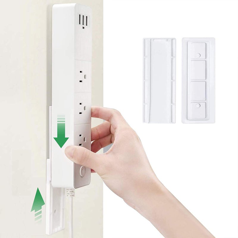 NAIDEV NAIDEV 4 Pack Power Strip Holder Fixator No Hole Plugin Wall Socket Sticker Fixer Loading 10Kg Maximum for Desk Wall WiFi Router Remote Control Paper Towel Box 4  - Image 2