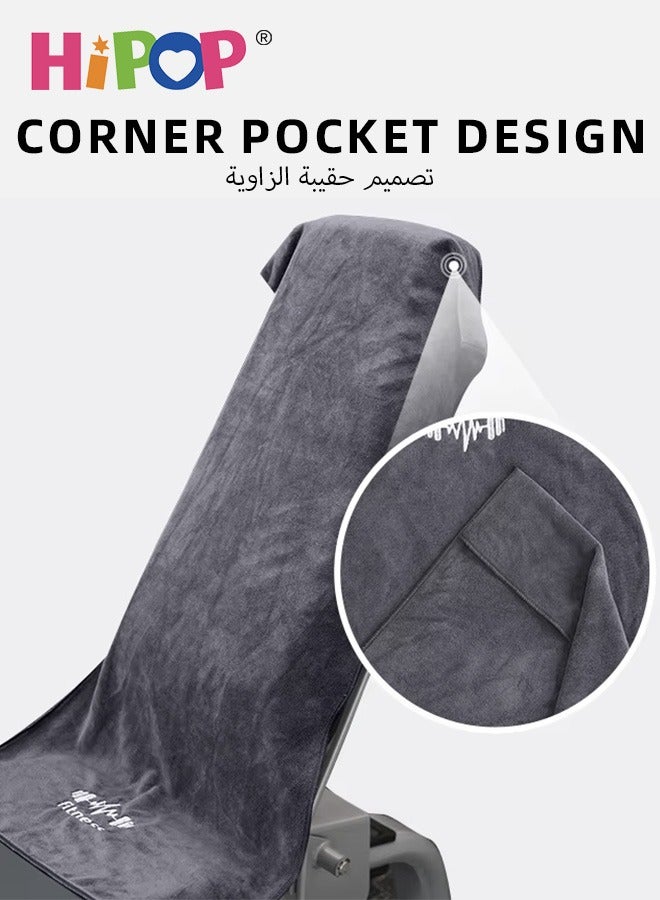 هيبوب عبوتان من مناشف الجيم ميكروفايبر، منشفة رياضية سريعة الجفاف مع حقيبة تخزين، مناشف رياضية فائقة الامتصاص للياقة البدنية، خفيفة الوزن ومضغوطة، 42 × 95 سم. - Image 3