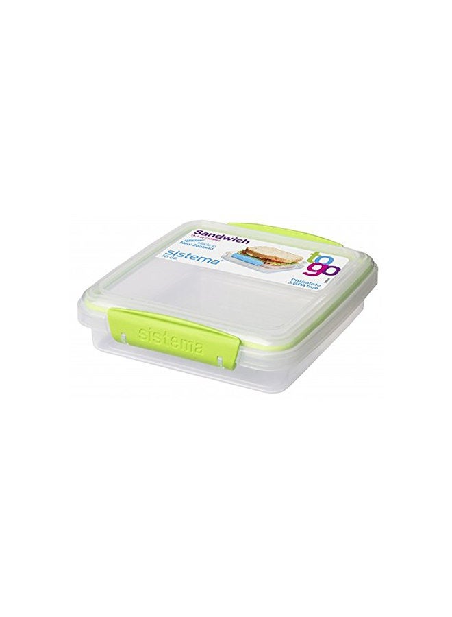 Sistema 450ml Sandwich Box to Go, One Box (Colors May Vary) - Image 1