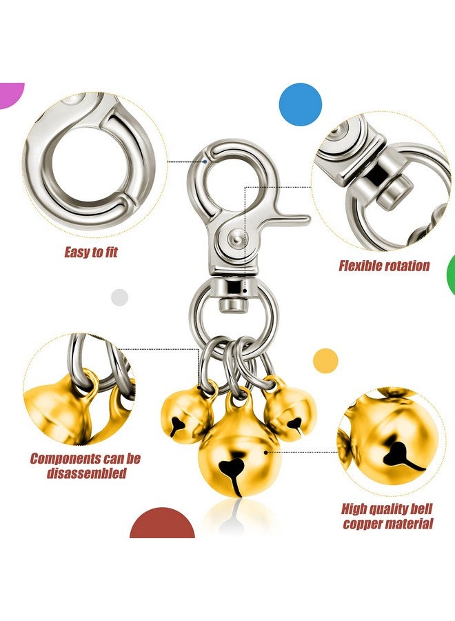 Qpets® 4 Pieces Pet Bells for Collars Loud Dog Bells Key Rings Dog Bell Collar Charm Dog Triple Bell Pendant for Dogs Cat Collar Decoration and Training - Image 3