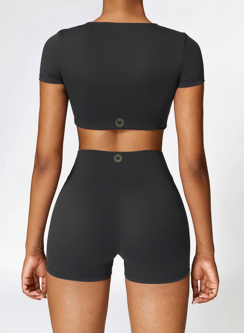 كون.يوغا شورت رياضي نسائي بخصر متوسط لليوجا وتمارين اللياقة البدنية - Image 5