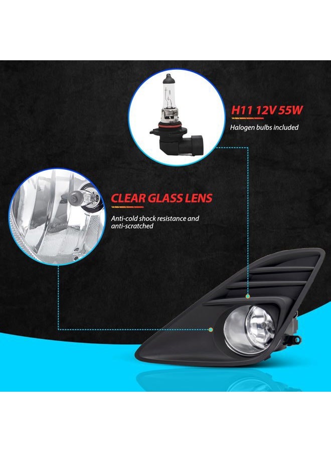 SPIEGEER Fog Lights for 2012 2013 2014 Toyota Camry Assembly Replacement Kit with Wiring And Switch H11 12V 55W Halogen Bulbs(Clear Lens) - Image 4