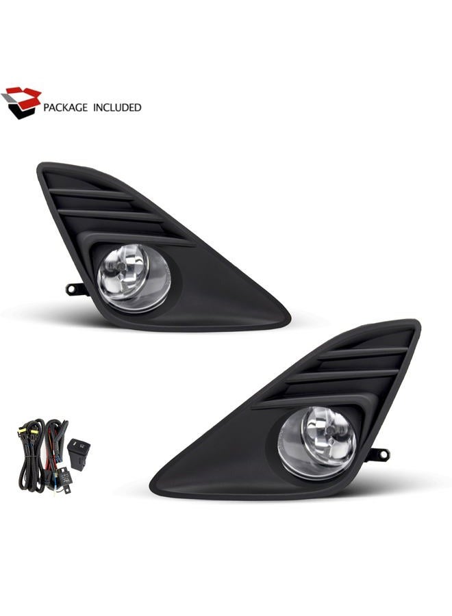 SPIEGEER Fog Lights for 2012 2013 2014 Toyota Camry Assembly Replacement Kit with Wiring And Switch H11 12V 55W Halogen Bulbs(Clear Lens) - Image 2