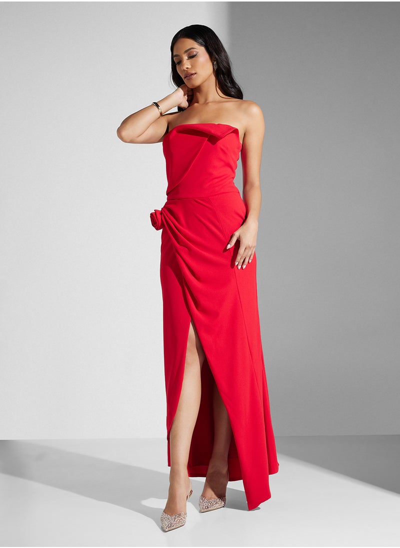 Namshi x Strapless Draped Wrap Dress  - Image 5