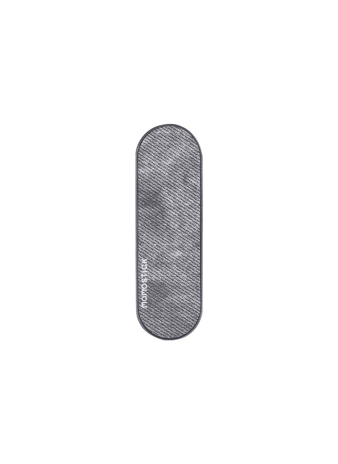 Generic Momostick Patent Push-Pull Mobile Phone Ring Buckle Stand Back Sticker Desktop Retro PU Faux Denim Leather-Color:Black  - Image 1