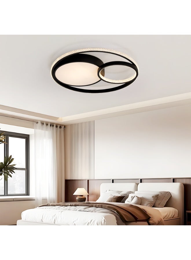 YATAI LIGHTING Modern Round LED Ceiling Light, 60W Dimmable with Remote Control, Black Flush Mount, 3-Color Dimming (3000K-6000K), for Bedroom, Dining, Living Room - Image 5