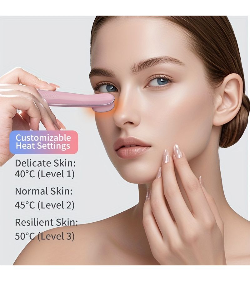 Pink Multi Functional Eye Beauty Massager With Warmth Vibration - Image 4