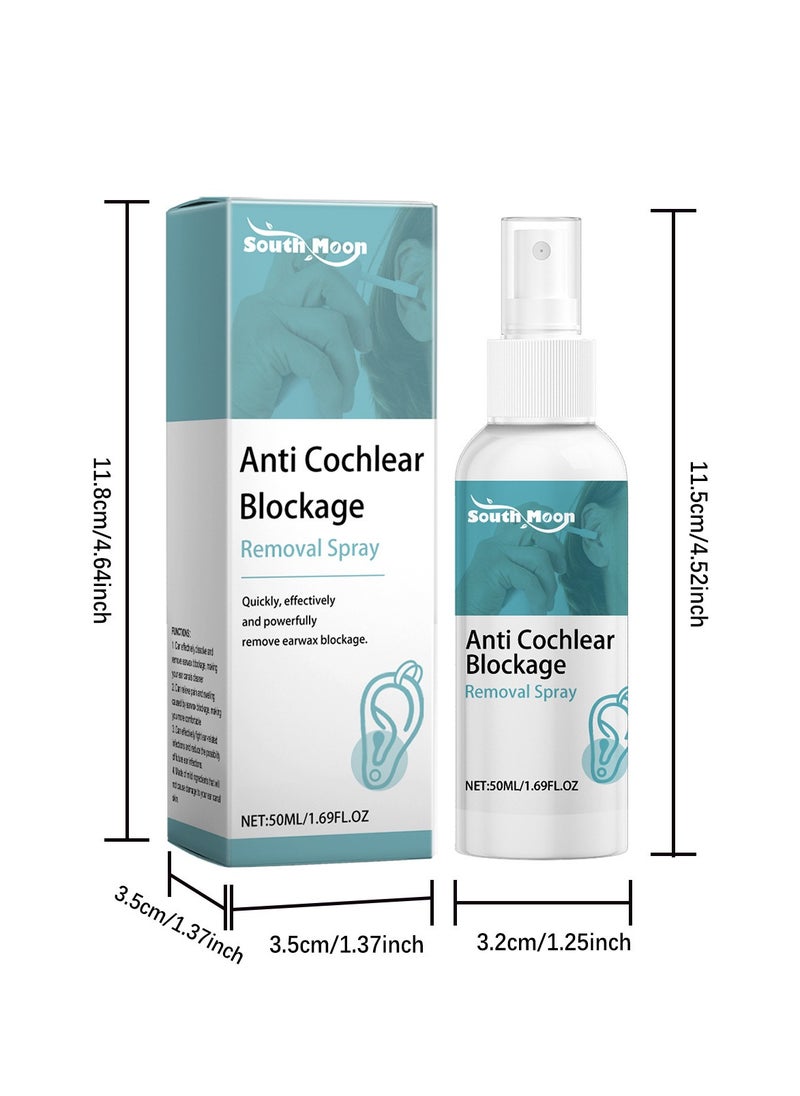SOUTH MOON - Hearing Restoration Spray – Tinnitus Relief, Earwax Cleaning & Removal Drops, Gentle Microfoam Ear Wax Remover for Itchy Ears, Swimmer’s Ear, and Clogged Ears 50ml - Image 1