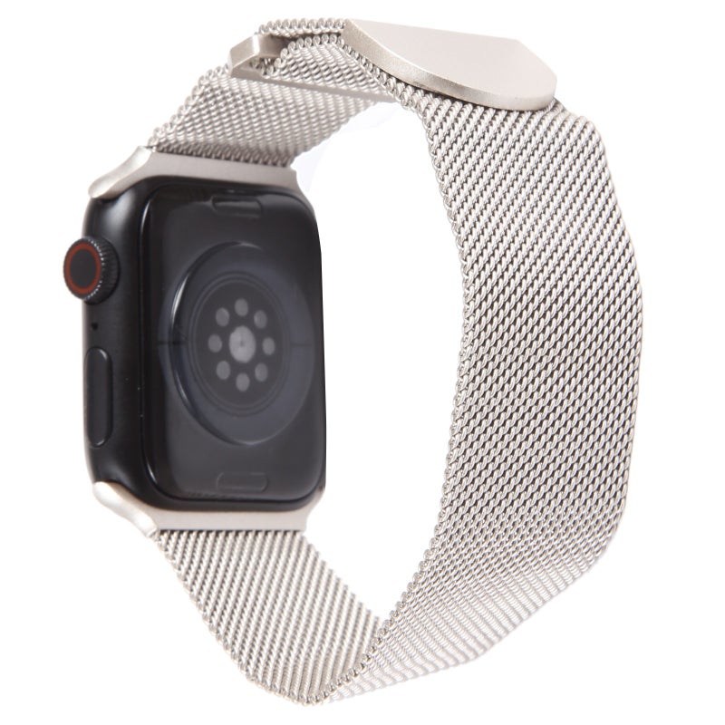 إيروريكس لساعة Apple Watch 3 42 مم سوار ساعة ميلانو معدني مغناطيسي (ستارلايت) - Image 4