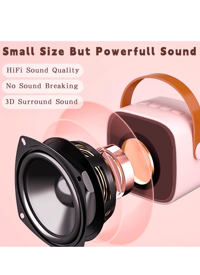 ZERIFAM ZERIFAM Kids Bluetooth Microphone - Karaoke Microphone, Portable Bluetooth Speaker With 2 Wireless Microphones, Suitable For Adults And Children, Outdoor And Home Use With Two Microphones. (Pink)  - Image 3