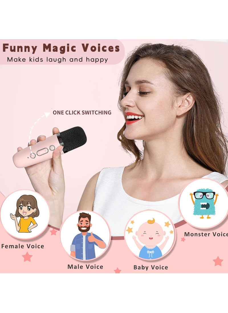 ZERIFAM ZERIFAM Kids Bluetooth Microphone - Karaoke Microphone, Portable Bluetooth Speaker With 2 Wireless Microphones, Suitable For Adults And Children, Outdoor And Home Use With Two Microphones. (Pink)  - Image 2