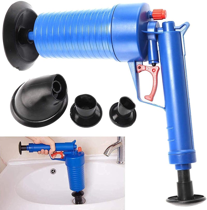 Nikrim Nikrim™ Drain Cleaner with Compressed Air Pump | Dredge Clog Remover | Drain Blaster Gun | Push Control Button | Cleaning Purpose | High Pressure Drain Plunger | Toilet Seat  - Image 1