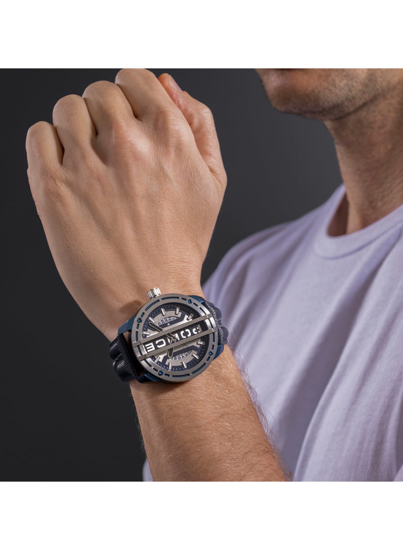 POLICE Men Fast Lane Watch For Men With With Blue Leather Strap 46 Mm 5 Atm - Image 5