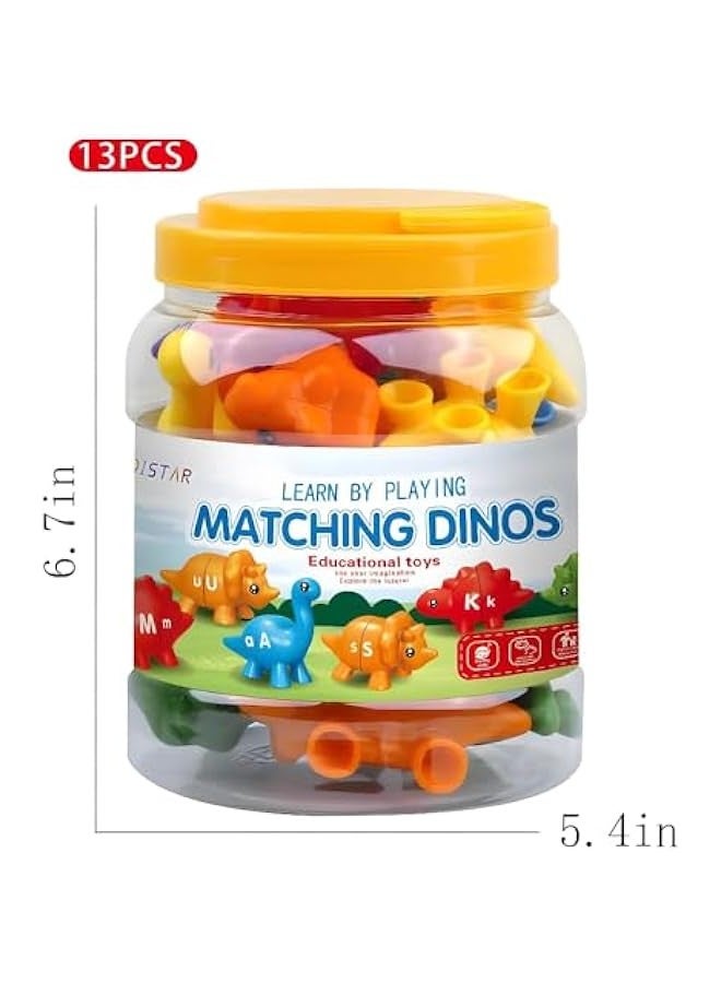 Matching Dinos Toys - 26 Pieces, Counting  Sorting Toy, Shape  Colour Sorting, Letters Dinos Toys, ducational Learning Toys for 18 Months - 3 Years Old Toddlers Boys Girls - Image 5