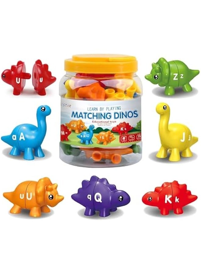 Matching Dinos Toys - 26 Pieces, Counting  Sorting Toy, Shape  Colour Sorting, Letters Dinos Toys, ducational Learning Toys for 18 Months - 3 Years Old Toddlers Boys Girls - Image 1
