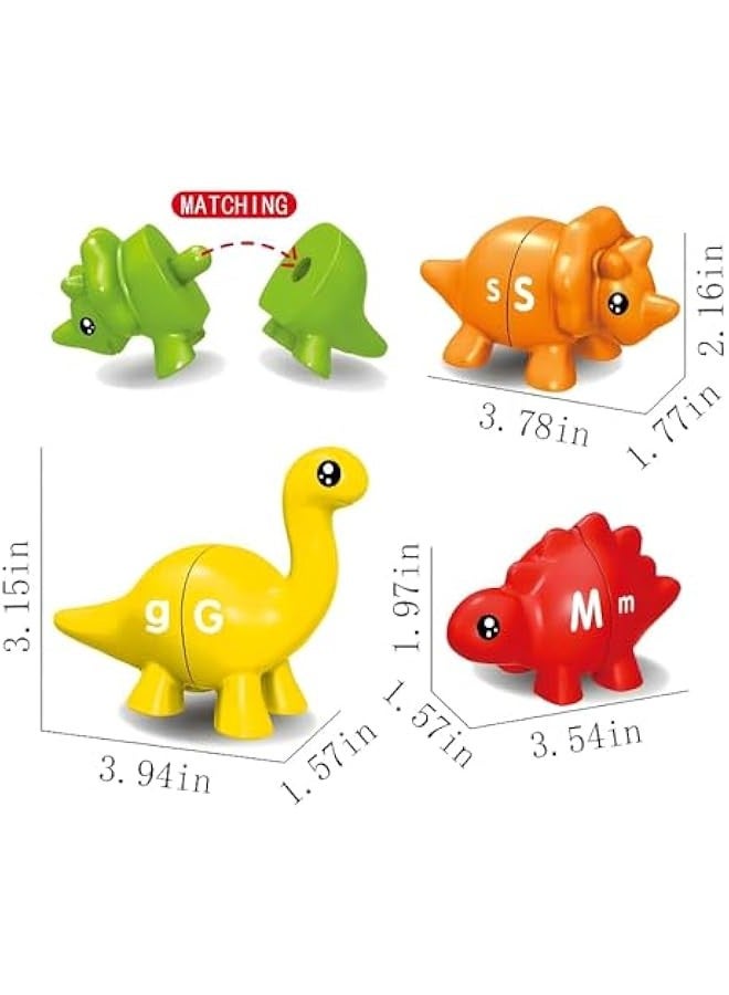 Matching Dinos Toys - 26 Pieces, Counting  Sorting Toy, Shape  Colour Sorting, Letters Dinos Toys, ducational Learning Toys for 18 Months - 3 Years Old Toddlers Boys Girls - Image 4
